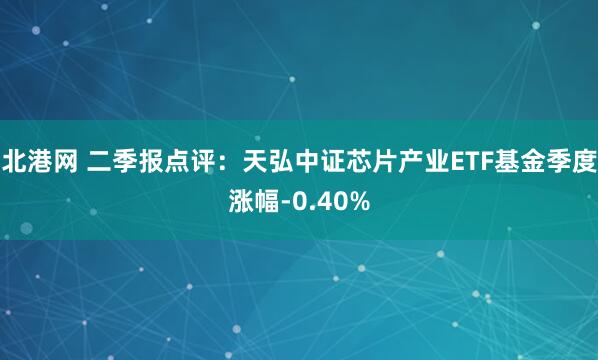 北港网 二季报点评：天弘中证芯片产业ETF基金季度涨幅-0.40%